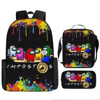 Berniukų kuprinė Among Us Vaikų mokyklinė kuprinė Anime kuprinė 17 inch backpack