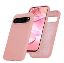 Prabangus skysto silikono plonas minkštas dėklas Google Pixel 9 Pro XL 8 7 6 5 7A 8A 6A 5A, matinis odos pojūtis, vienspalvis, atsparus smūgiams dangtelis For Google 6 rožinė