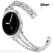 Deimantinis dirželis Samsung Galaxy Watch8/9 44mm 40mm Prabangus moteriškas metalinis apyrankė Samsung Galaxy 8 Classic 46mm Correa Galaxy Watch 8 40mm sidabras