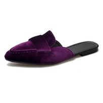 Madingi pusiau batai moterims, prabangūs veliūriniai mokasinai, madingi smailianosiai loaferiai, moteriški vasaros/rudens veliūriniai balerinos tipo batai 39 black