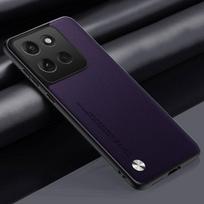 Prabangus PU odinis dėklas Motorola Moto G86 Power galiniam dangteliui, silikoninis smūgiams atsparus pilnos apsaugos telefono dėklas Motorola G86 5G Moto G86 Power violetinė