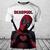 Vyriški minimalistiniai Deadpool 3D marškinėliai Marvel personalizuotas spaudinys Harajuku laisvalaikio stilius vasariniai trumpi kvėpuojantys ir patogūs 5XL gray