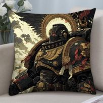 Žaidimas W-Warhammer-S 40k Pagalvės užvalkalas 3D spausdinimas Poliesterio pluoštas 40*40 cm Namų sofos dekoratyvinis pagalvės užvalkalas Šventės dovana 18x18Inch beige