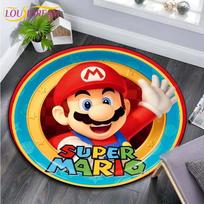 Animacinis Mario Bros apvalus kilimas svetainei Kilimai Mergaičių kosmetikos zona Durų kilimėlis Miegamojo kilimėlis vaikams Mergaitėms 60cm