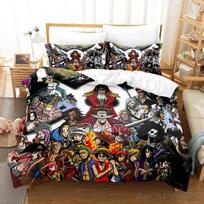 Anime Paaugliams Monkey D.Luffy Odisėja One Piece Patalynės Komplektas Kūdikiams Antklodžių Užvalkalų Rinkiniai Lovos Patalynė Twin Vienvietis King Vaikams Suaugusiems Dovana EU Single(135*200cm)3pcs black
