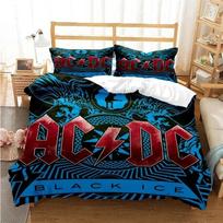 3D Spausdintas AC/DC Roko Grupės Patalynės Komplektas Miegamajam Minkštos Modernios Antklodės Patogus Vaikų Antklodės Užvalkalas Užvalkalas Ir Pagalvės Užvalkalas AU Single(140*210cm)3pcs blue