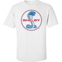 Ford Mustang Shelby Cobra T-Shirt Blue & Red Circle Logo Racing Performance Race Hotrod Classic Antique Tee Shirt XXXL balta