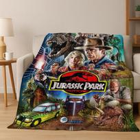 Klasikinė Juros periodo parko dinozaurų filmo Tiranzauras Reksas flanelinė antklodė, jaukus minkštas pledas namams, miegamojo lovai, sofai 75x90cm