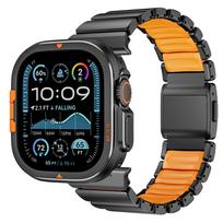 Luxury Titanium Strap+Case for Apple Watch Band Ultra 3 2 49mm Metal Bracelet for iwatch Series 11 10 46mm 9 8 7 6 SE3 45mm 44mm 49mm(Ultra 3 2 1)&175mm black