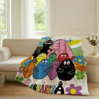 Animacinis mielas Barbapapa pledas sofai, biurui, lovai, lėktuvui, kelionėms, miegui, skaitymui, poilsiui, stovyklavimui. Minkštas ir šiltas 75x90cm gray