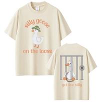 Per kvaila žąsis Juokingas Mėmės Grafinis Marškinėliai Vyrams Moterims Laisvalaikio Vintažiniai Trumpomis Rankovėmis Marškinėliai Streetwear Unisex M white