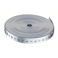 15m cinkuota metalinė juosta su perforuotomis skylėmis Metalinė juosta vamzdžių atramai ir lakštinio metalo apdirbimo tvirtinimui gray