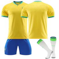 22/23 Brazil Home Jerseys Vaikų futbolo treniruočių kostiumo rinkinys 28 yellow