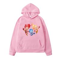 Fixies Animacinis Spaudinys The Fixies Vaikų Hoody Mielas Rudens Žiemos Lauko Su Gobtuvu Vėjui Atsparus Drabužis Madingi Vaikų Vilnos Hoodies 130 rožinė