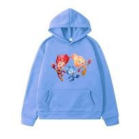 Fixies Animacinis Spaudinys The Fixies Vaikų Hoody Mielas Rudens Žiemos Lauko Su Gobtuvu Vėjui Atsparus Drabužis Madingi Vaikų Vilnos Hoodies 140 mėlyna