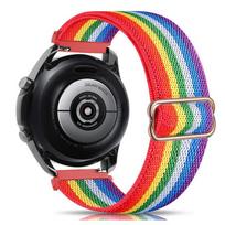 20mm/22mm dirželis Samsung Galaxy watch 7/FE/6/5/pro/4 44mm 40mm/classic 3/Active 2/46mm reguliuojamas elastinis nailoninis apyrankės juostelė 22mm red