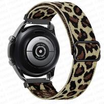 20mm/22mm dirželis Samsung Galaxy watch 7/FE/6/5/pro/4 44mm 40mm/classic 3/Active 2/46mm reguliuojamas elastinis nailoninis apyrankės juostelė 20mm gray
