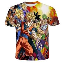 „Dragon Ball“ marškinėliai vaikams, marškinėliai „Anime“ figūrėlės „Son Goku Super Saiyan“ marškinėliai berniukams marškinėliai Vaikiški drabužiai Vasariniai trumpomis rankovėmis 120 beige