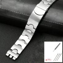 Swatch vientiso metalo apyrankei įgaubta išgaubta laikrodžio grandinėlė YCS Yas YGS geležinė vyriška ir moteriška plieninė laikrodžio apyrankė keraminis dirželis 17mm gray