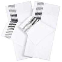 Minkštas sugeriantis dryžuotas medvilninis golfo ir sporto rankšluostis - Idealiai tinka veidui ir kamuoliukui valyti 56*112 cm white