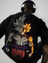Dragon Ball spausdinti marškinėliai Streetwear 100% medvilnė trumparankoviai per dideli marškinėliai vyriški moteriški laisvi drabužiai Harajuku Y2k viršus XXXL black