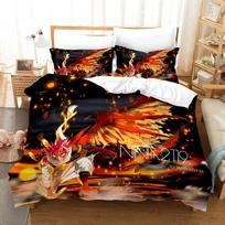 3D Spausdintas Anime Fairy Tail Natsu Lovos Patalynės Komplektas Dviejų Asmenų Karalienės Dydžio Antklodės Užvalkalas Pagalvės Užvalkalas Berniukams Mergaitėms Vaikams Suaugusiems Namams 70x133cm 2pcs