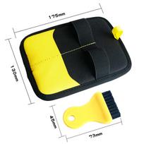 Double-Sided Pet Hair Removal Glove: Static Bristles for Cat & Dog Fur on Carpets & Sofas Set yellow