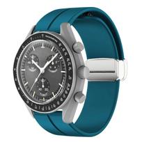 Silikoninis dirželis Omega X Swatch bendram MoonSwatch Planet laikrodžiui, metalinė magnetinė sagtis, pakaitinė apyrankė, Correa 20MM gray