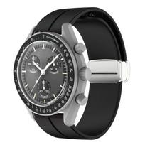Silikoninis dirželis Omega X Swatch bendram MoonSwatch Planet laikrodžiui, metalinė magnetinė sagtis, pakaitinė apyrankė, Correa 20MM gray