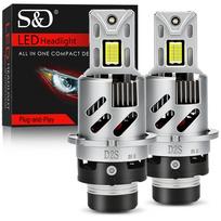 2 vnt. 60000 Lm D2S LED D4S Automobilio priekinių žibintų lemputės D2R D4R LED Automobilio šviesa Didelės galios 200W 1:1 Plug&Play 30 branduolių CSP lustai Varinis vamzdelis Turbo lempa 6000K balta D2S/D2R gray