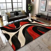 Modernūs prabangūs geometriniai kilimai svetainei namų dekoravimas neslystantys didelio ploto kilimai miegamajam poilsiui plaunami minkšti lovos šoniniai kilimėliai 80x120cm gray