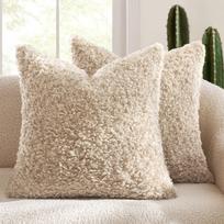 Avies vilnos pagalvės užvalkalas Pliušinis Teddy Garbanotas Storas Pagalvės užvalkalas Minkštas Modernus Minimalistinis Nordic Sofos Pagalvės dėklas Jaukus Namų Dekoras 30x50cm beige