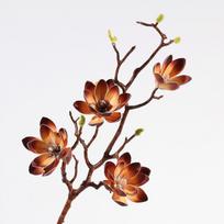 Didelė dirbtinė magnolijos gėlė, tikra liesti, realistiška imitacija, didelė magnolija, prabangi, rankų darbo, dirbtinė orchidėja, vestuvių dekoras kava