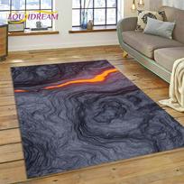 Volcano 3D Lava Magma Rug Carpet for Living Room Bedroom Home Decor,Floor Mat Non-slip Decoration for Sofa Kitchen Doormat Gift 40x60cm( 15x23in )