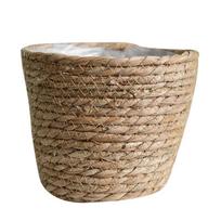 3 vnt. Rotango Šiaudų Pintas Gėlių Vazono Krepšys S/M/L Sodui, Terasonui, Balkonui, Namų Baldų Dekoras S: 17*14*11cm 1PC beige