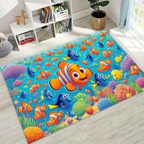 3D Animacinis „Nemo ieškojimas“ Povandeninio pasaulio kilimas miegamajam, svetainei, sofai, namų prieangio dekoracija, didelis neslystantis vaikiškas grindų kilimėlis, dovana 40x60cm( 15x23in ) blue