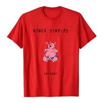 Cry Baby Vince Staples Marškinėlių Dizainas Grafinis Spausdinimas Prekės Marškinėliai Trumpomis Rankovėmis Medvilniniai Vasariniai Minkšti Marškinėliai Unisex Gatvės Apranga Viršus M red