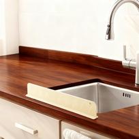 Silicone Kitchen Sink Splash Guard, Non‑Slip Easy‑Clean Barrier with Suction Cup, Standard Sink Fit (as the picture,1pc) brown