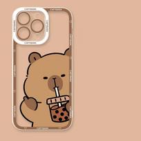 Mielas kapibaros silikoninis dėklas Samusng Galaxy A55 5G A54 A35 A15 A14 A23 A24 A34 S25 S24 Ultra S23 Plus S20 S21 FE A52 A53 A32 Samsung A15 5G 4G