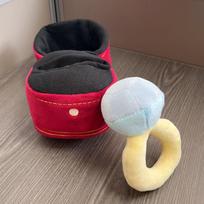 1 Set Funny Gifts Diamond Ring And Box Case Plush Toy Creative Stuffed Pet Chew Toys For Dog Engagement Wedding Oversized Ring black
