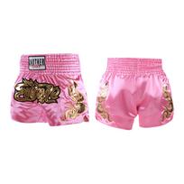 Aukščiausios kokybės bokso šortai, aukštos kokybės satino audinys, patogus prigludimas, siuvinėtas dizainas, raudoni, unisex XS