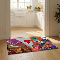 Raperis K-Kanye W-West Grindų kilimėlis Flanelinis durų kilimėlis Neslystantis Miegamojo Svetainės Namų dekoras 40x60cm beige