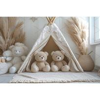 Boho Pampas Lokelio Fotografijos Fonas Balionų Arkos Palapinės Dekoravimas Torto Smūgis Kūdikio 1-asis Gimtadienis Patalpų Fotostendas Fonai Vinyl W90xH60cm gray