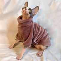 Warm Thick Sphynx Cat Clothes for Cats Gotas Winter Pet Sweater Persian Chinchilla Hoodies Dog mascotas Clothing katten kleding (Purple,XS-advise 0.5-1.5kg) violetinė