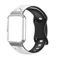 Silikoninis dirželis+metalinis rėmelis xiaomi Mi band 10 Pro Keraminiam išmaniajam laikrodžiui keičiamas korpusas su dirželiu Mi Band10 Pro Priedai  Mi band 10 Pro Ceramic juoda/balta