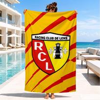 Racing Club De Lens Crest Paplūdimio rankšluostis, Greitai džiūstantis, Lengvai prižiūrimas, Tinka tiek sportui, tiek paplūdimio atostogoms, Sporto būtinybė 80cmx160cm(31x63inch)