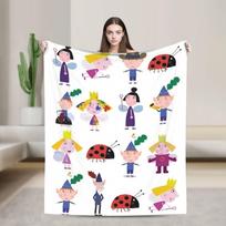 Ben Holly Cartoon Little Kingdoms Flannel Blanket Magic-Movie Creative Throw Blankets for Bedspreads 125*100cm Warm Size: 75*100cm, Weight: 280 GSM