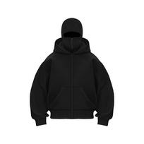 Men's Color Block Hooded Zip-Up Sweatshirt with Face Covering M juoda