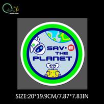 Cartoon creative car sticker cute robot saves the earth  electric motorcycle decoration reflective sticker green