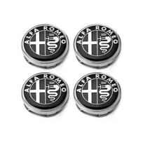 4 vnt. 60 mm automobilio ratlankio centrinis dangtelis Ženklelis Ratlankio dangtelis Alfa Romeo Giulia 147 156 159 Mito Stelvio Sportiva Giulietta GT CVQ1 For Alfa Romeo juoda